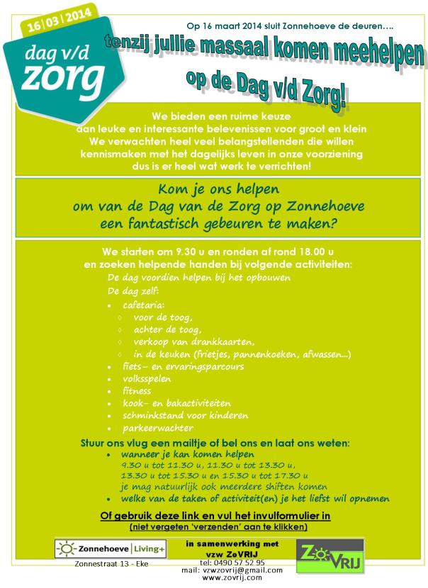 2014-03-16 Dag van de Zorg - oproep