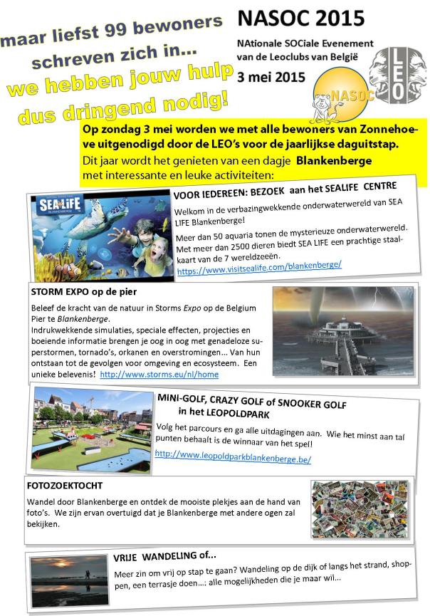 oproep NASOC-Leo's met def. keuze