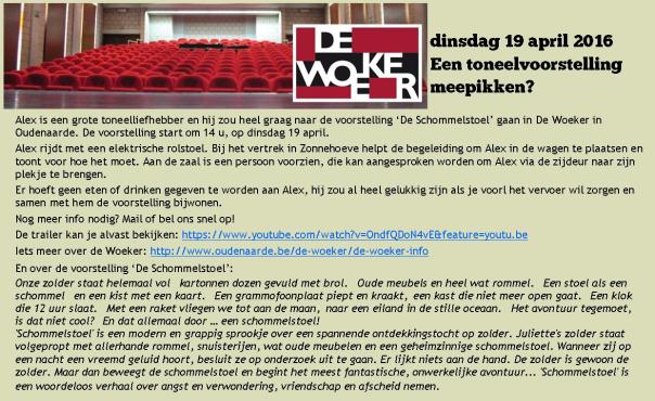 een toneelvoorstelling meepikken