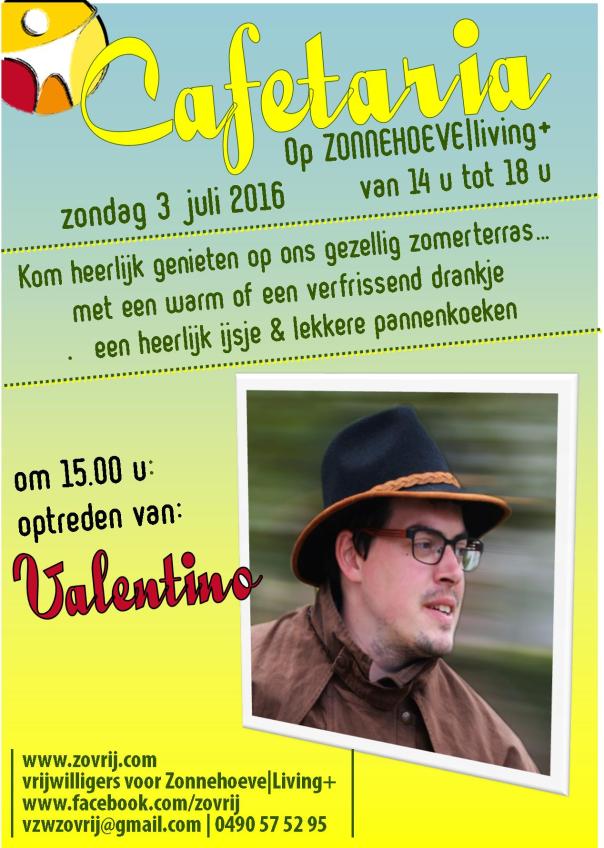 20160603 Affiche Cafetaria met optreden van Valentino