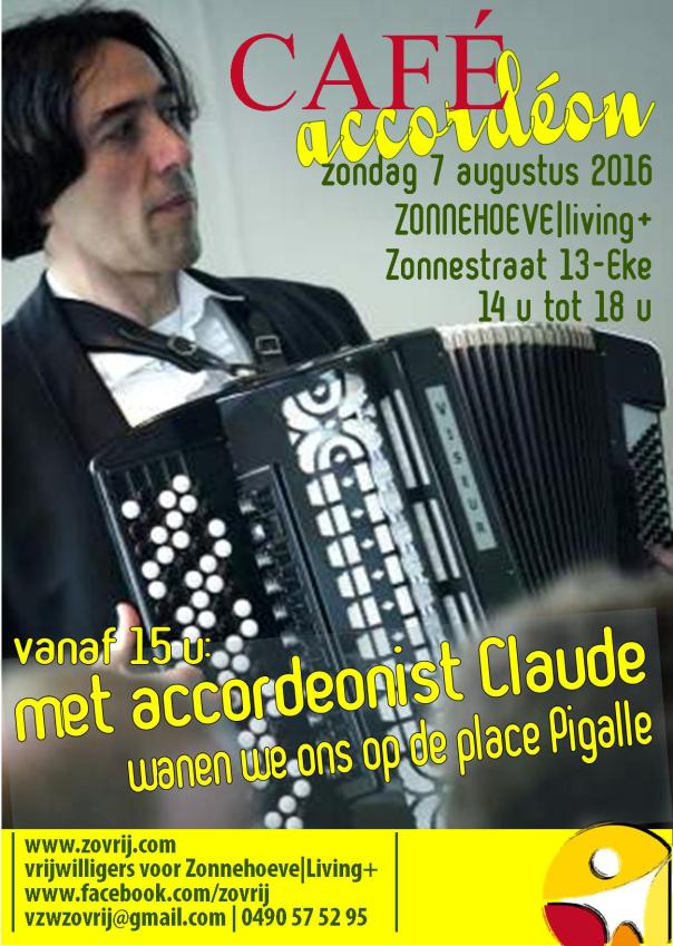 20160807 Affiche Cafetaria met optreden van accordeonist Claude